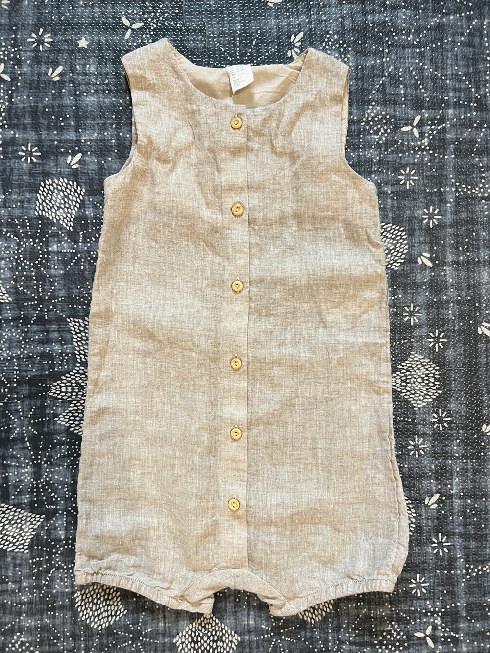 H&M Natural Linen Baby Romper in Beige